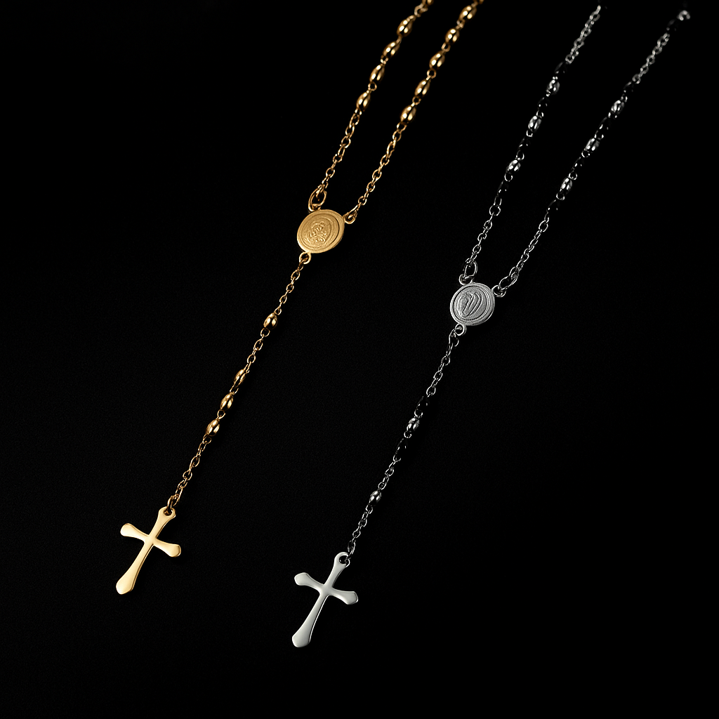 Rosary cross chain | zinc alloy