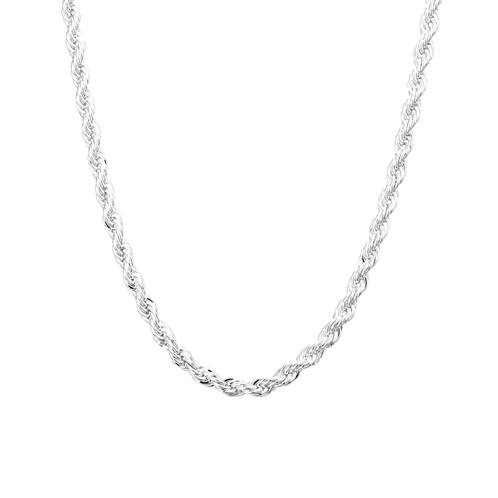 925 Sterling Silver 16/18/20/22/24 Inch 4Mm Twisted Rope Chain Necklace for Women Man Fashion Wedding Charm Jewelry
