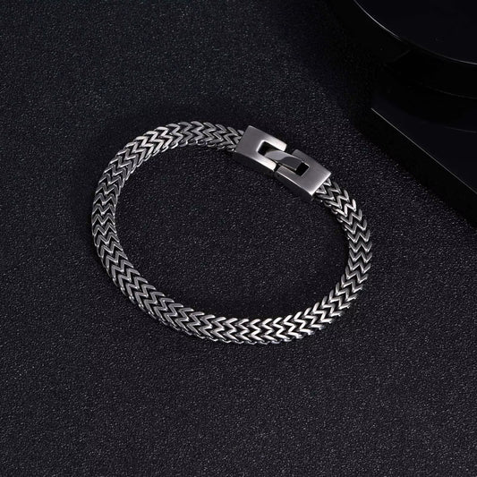 Stylish Stainless Steel Bali Foxtail Chain Bracelet for Men,Double Franco Link Chain Bracelets,Armband Male Jewelry