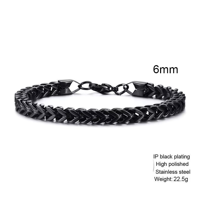 Stylish Stainless Steel Bali Foxtail Chain Bracelet for Men,Double Franco Link Chain Bracelets,Armband Male Jewelry